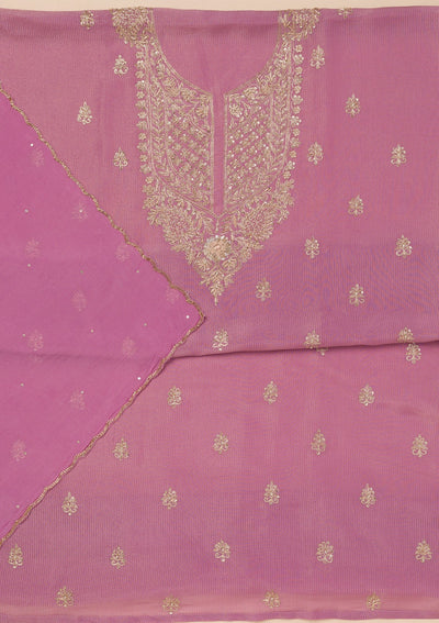 Lavender Cutdana Tissue Unstitched Salwar Suit-Koskii