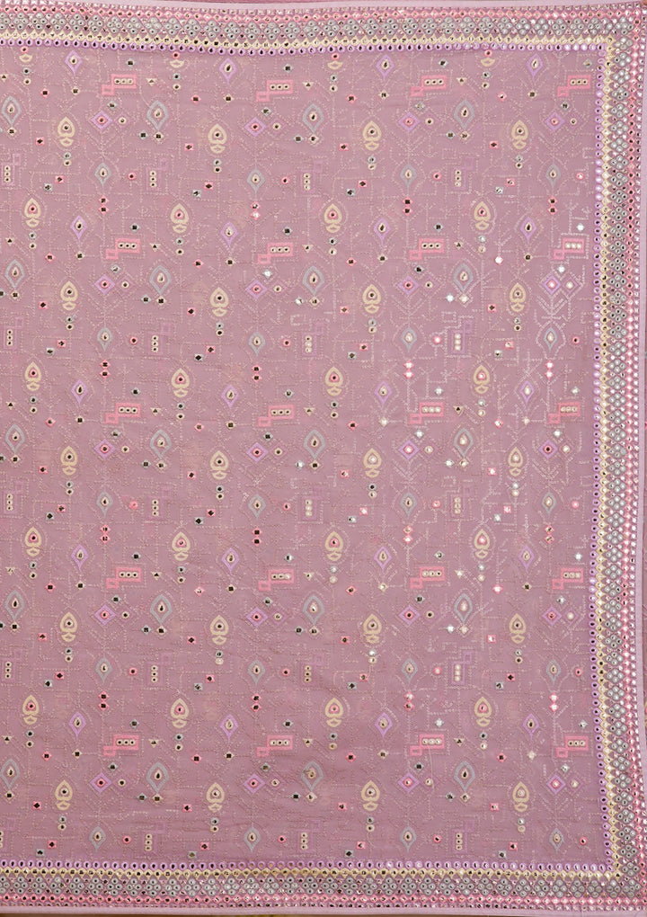 Lavender Gotapatti Geogette Saree-Koskii