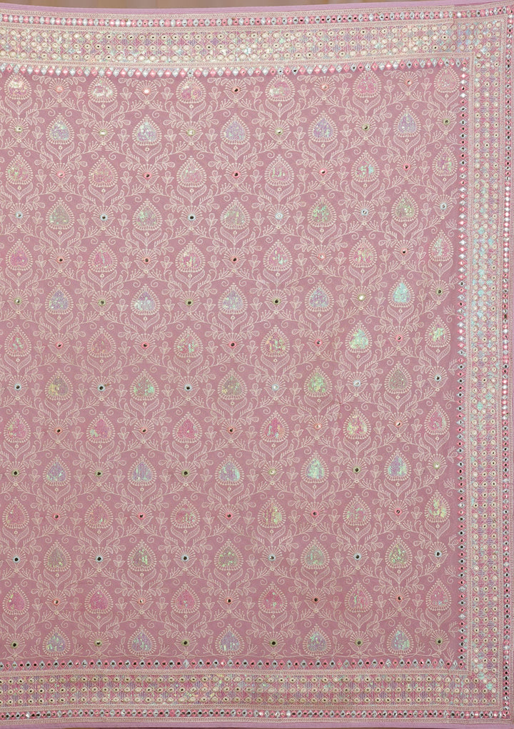 Lavender Gotapatti Georgette Saree-Koskii