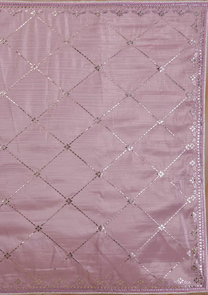 Lavender Gotapatti Tissue Saree-Koskii