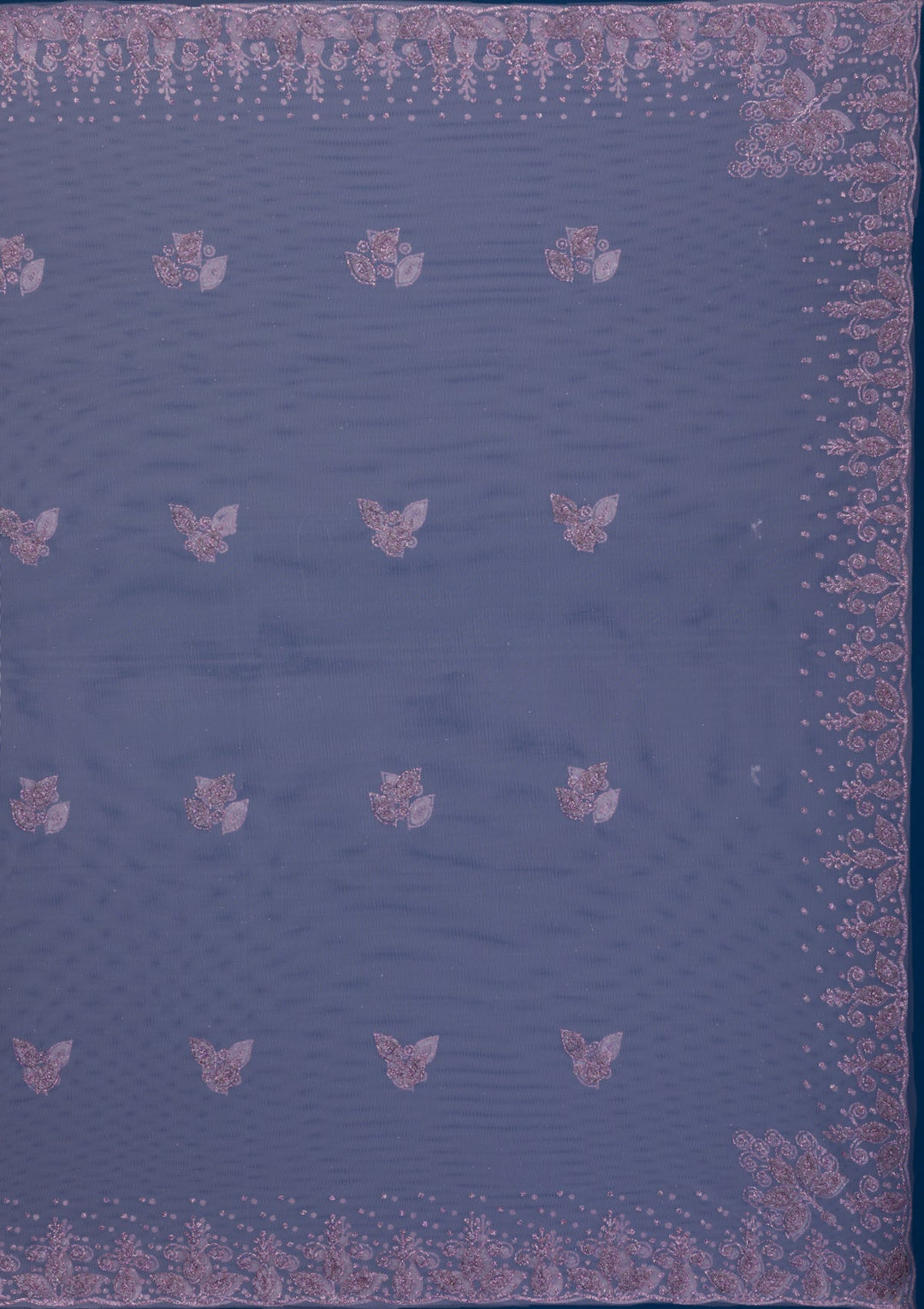 Lavender Pearlwork Net Readymade Lehenga-Koskii