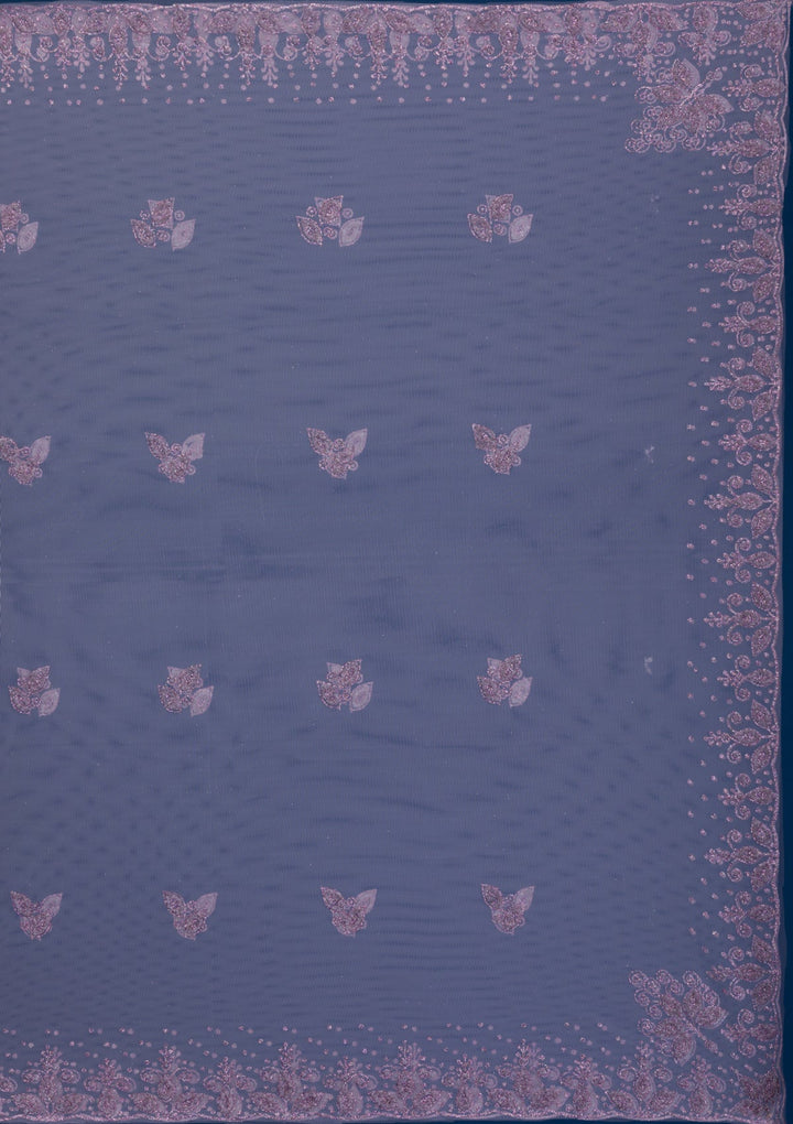 Lavender Pearlwork Net Readymade Lehenga-Koskii