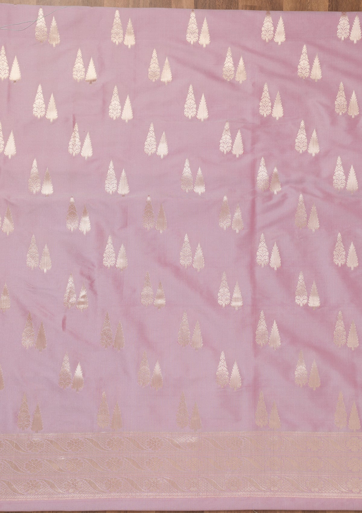 Lavender Printed Banarasi Unstitched Salwar Suit-Koskii