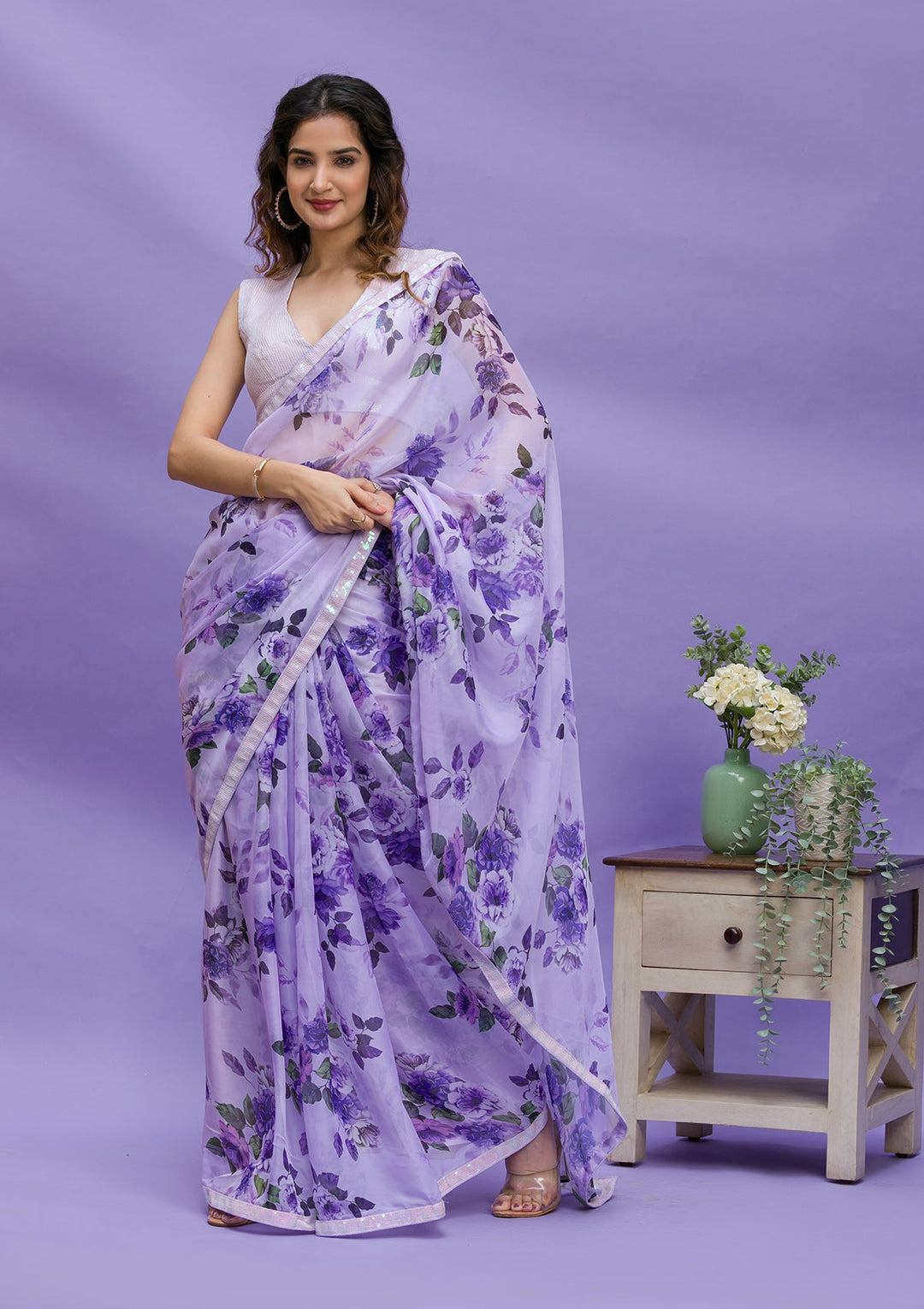Wine Zariwork Raw Silk Designer Saree-Koskii