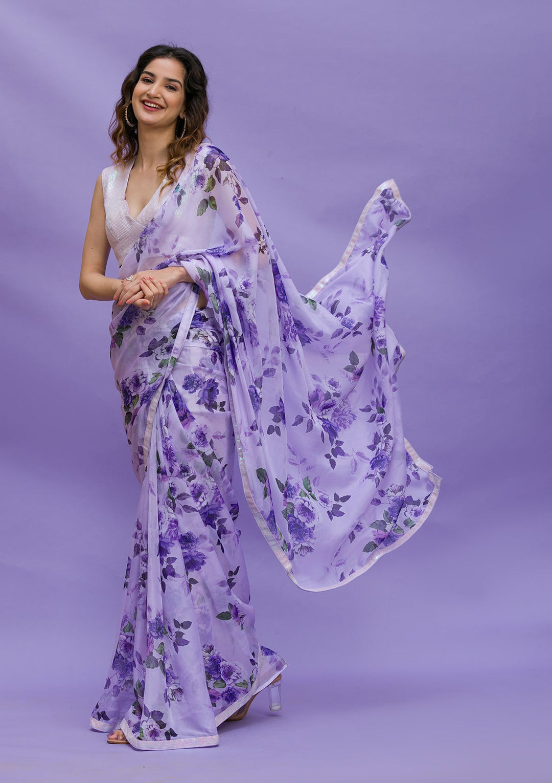 Wine Zariwork Raw Silk Designer Saree-Koskii