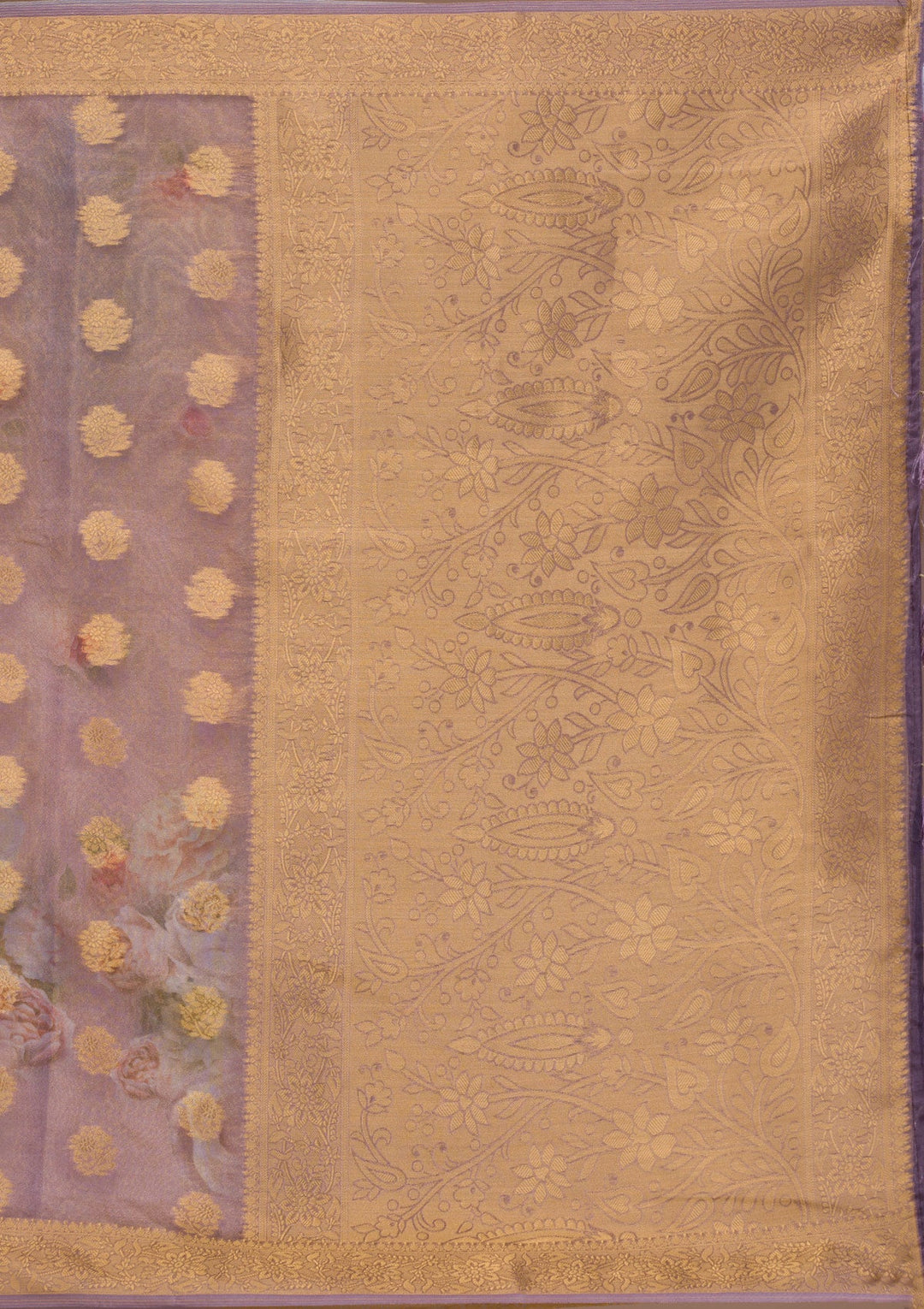 Beige Zariwork Georgette Designer Saree-Koskii