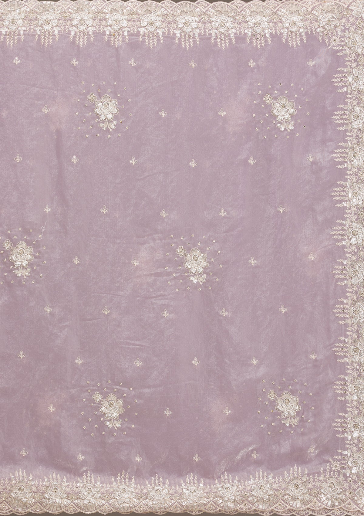 Lavender Sequins Chiffon Saree