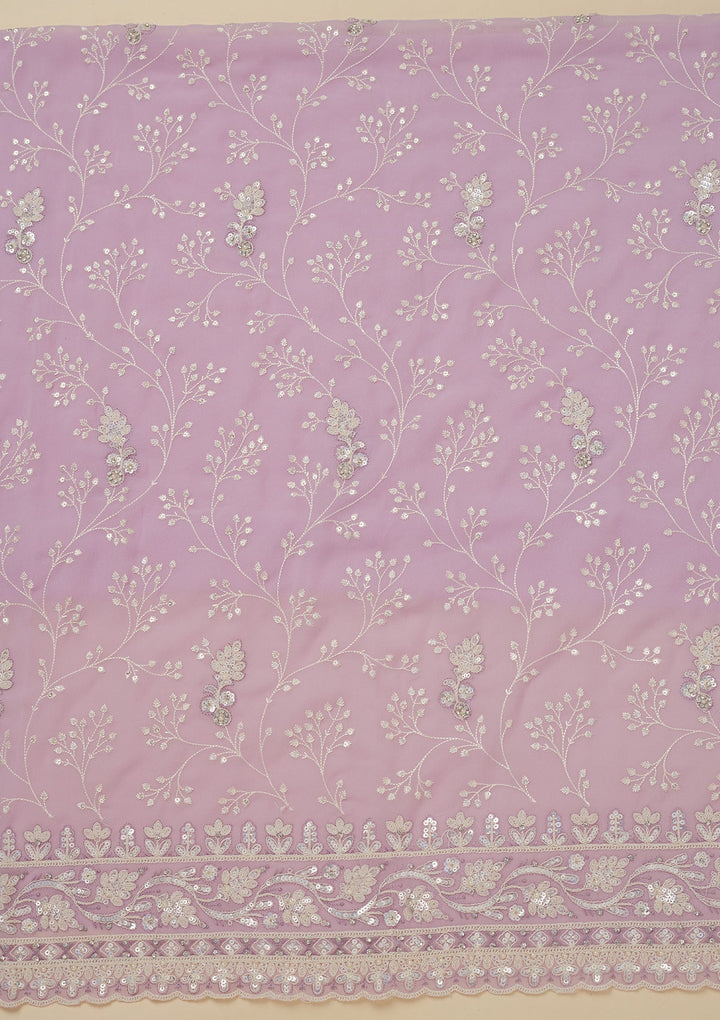 Lavender Sequins Georgette Unstitched Salwar Suit-Koskii