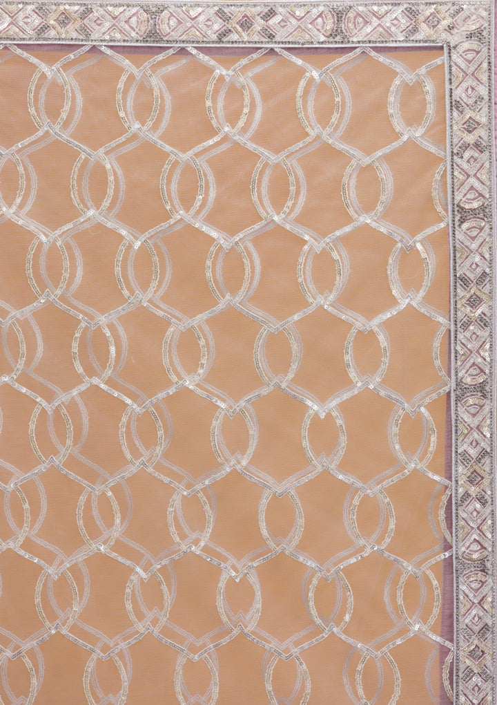 Lavender Sequins Net Readymade Lehenga-Koskii