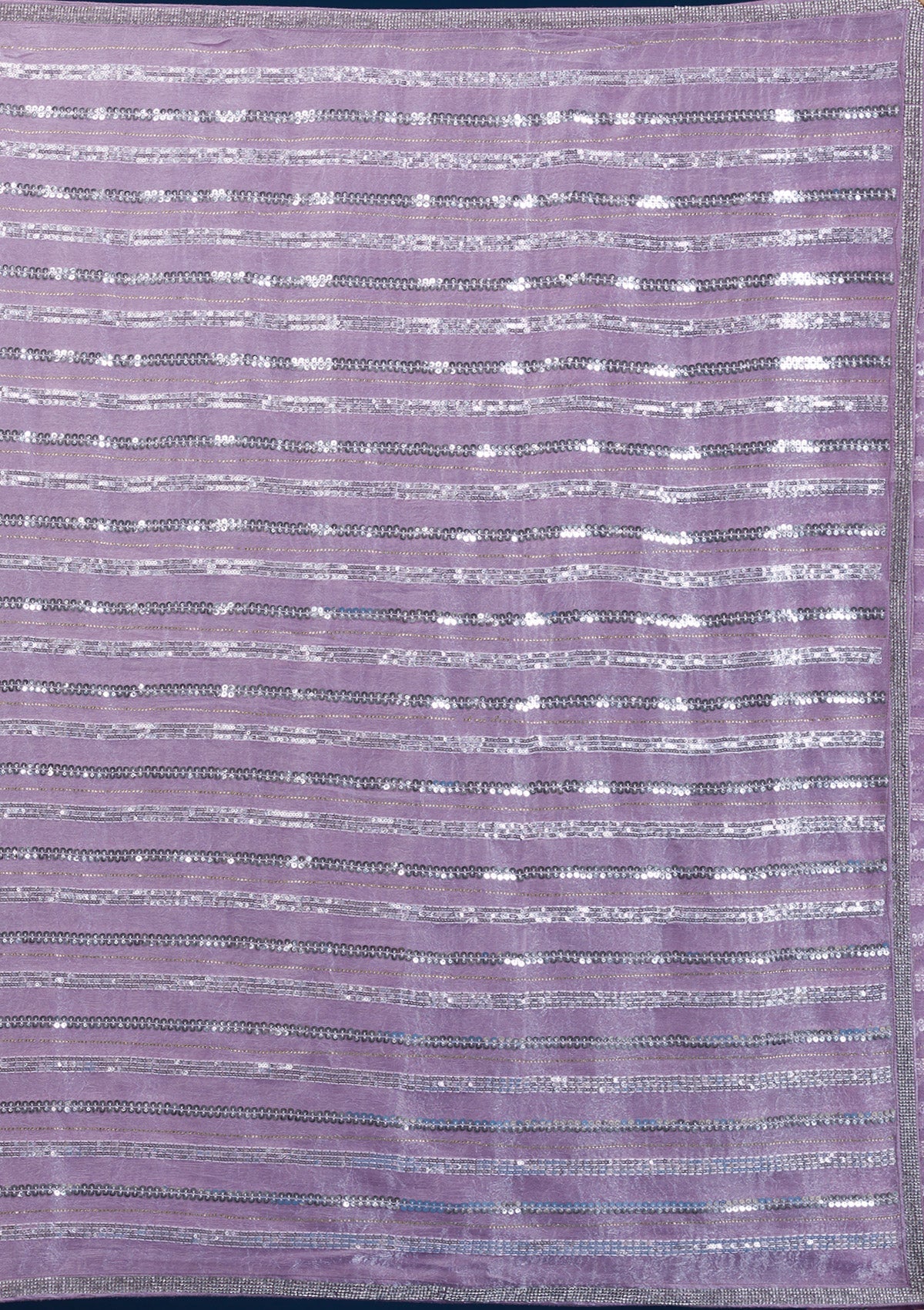 Lavender Sequins Semi Crepe Saree-Koskii