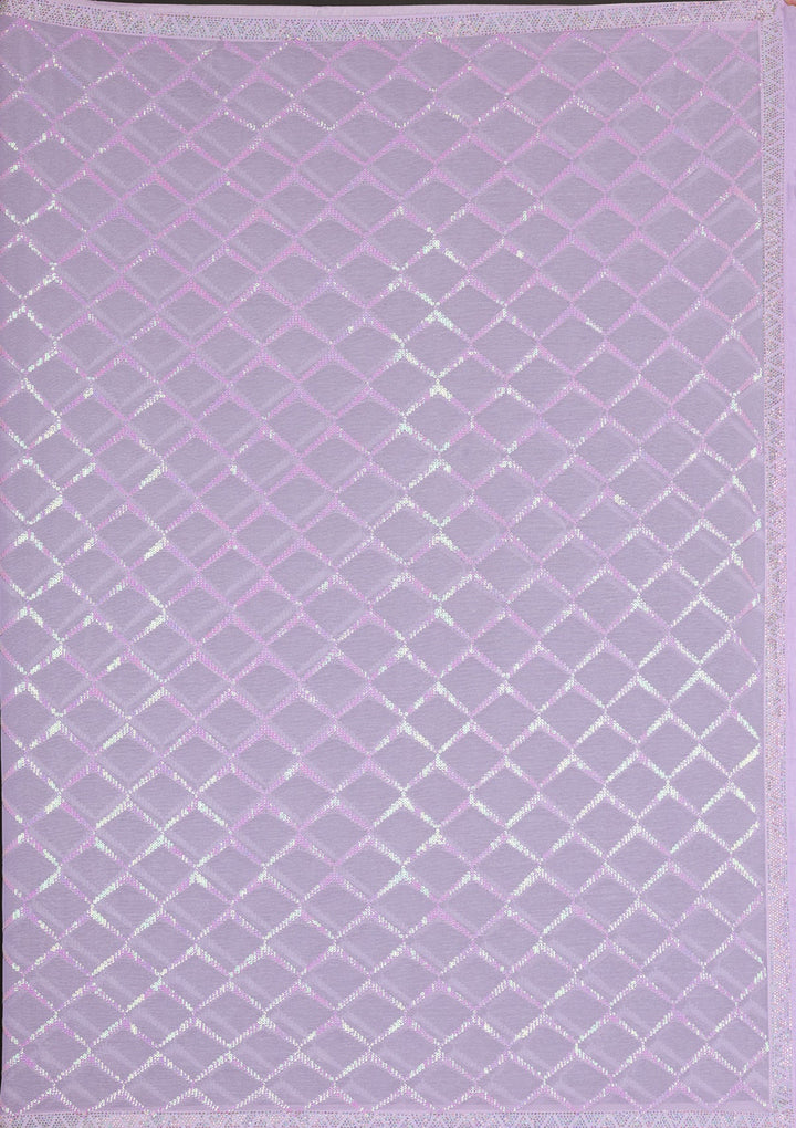 Lavender Sequins Shimmer Georgette Saree-Koskii