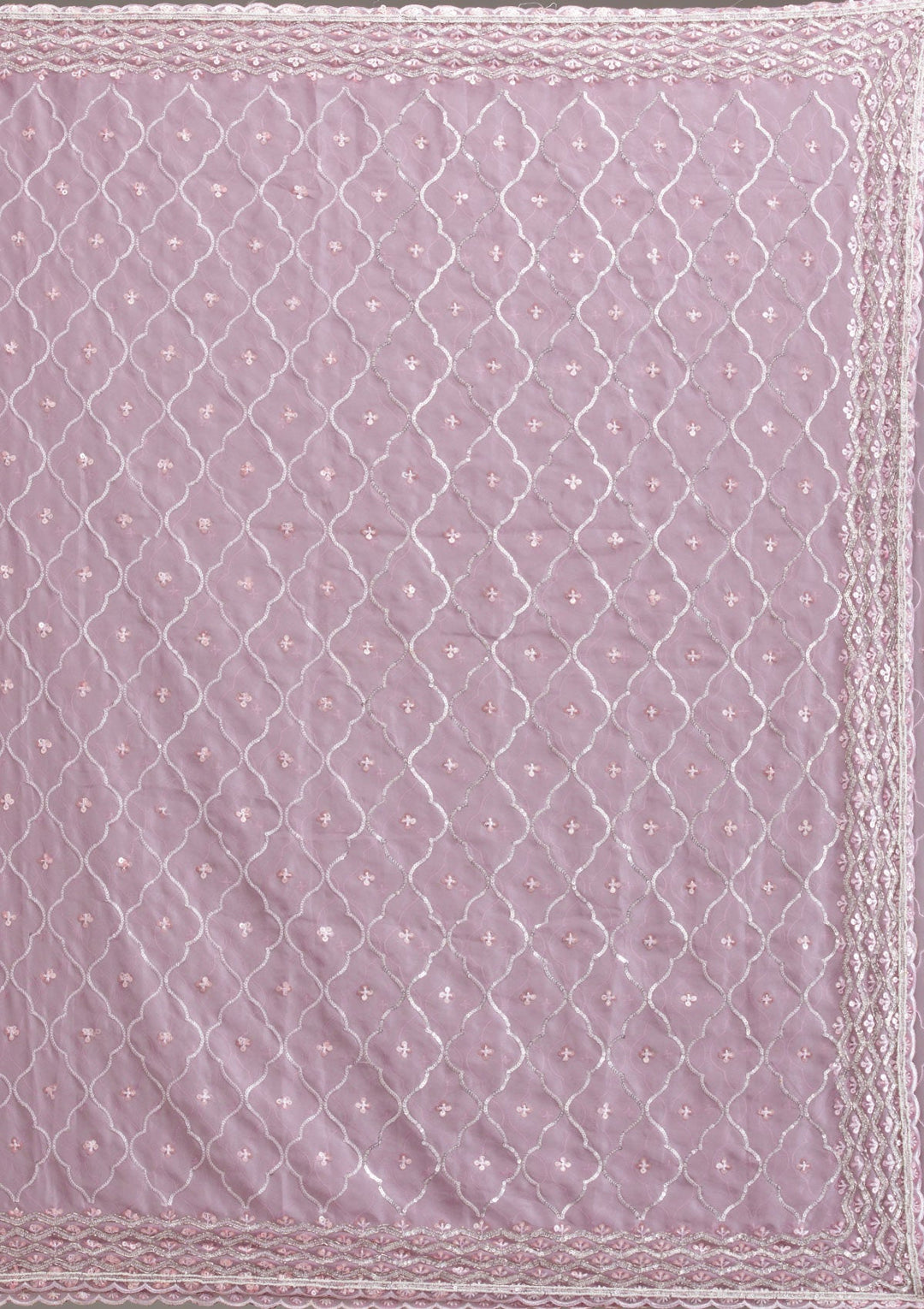 Lavender Sequins Tissue Saree-Koskii