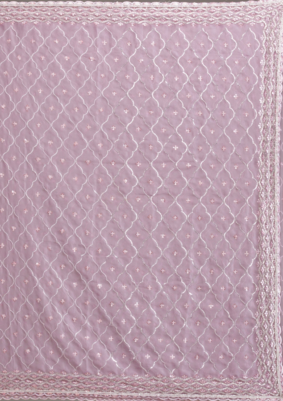 Lavender Sequins Tissue Saree-Koskii