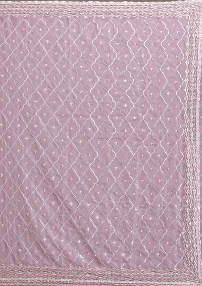 Lavender Sequins Tissue Saree-Koskii