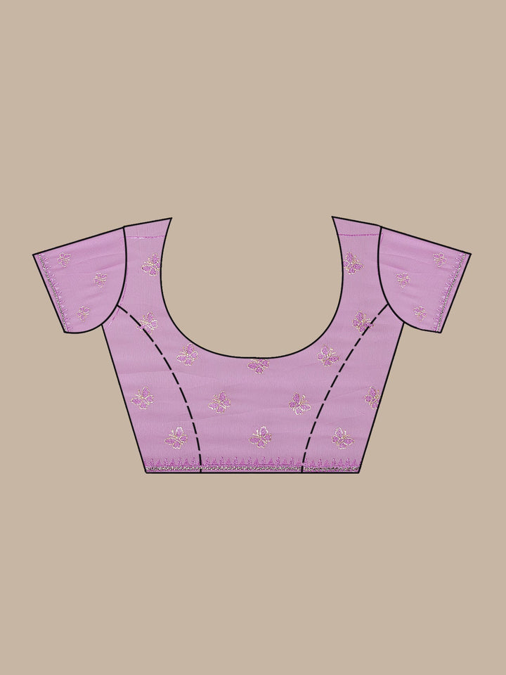 Lavender Stonework Chiffon Saree-Koskii