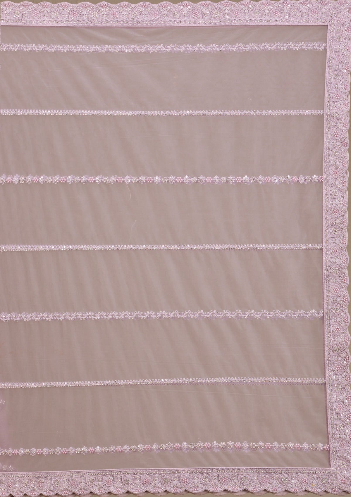 Lavender Silver Stonework Net Readymade Lehenga-Koskii