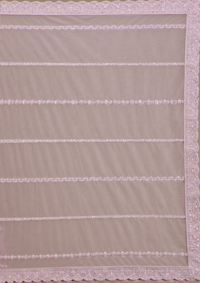 Lavender Silver Stonework Net Readymade Lehenga-Koskii