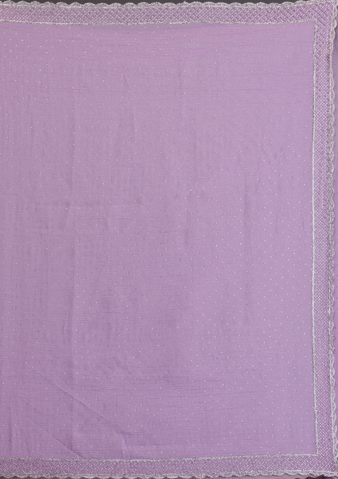Lavender Silver Stonework Tissue Saree-Koskii
