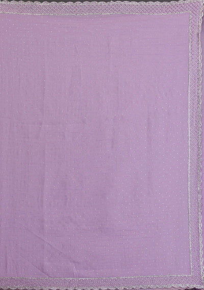 Lavender Silver Stonework Tissue Saree-Koskii