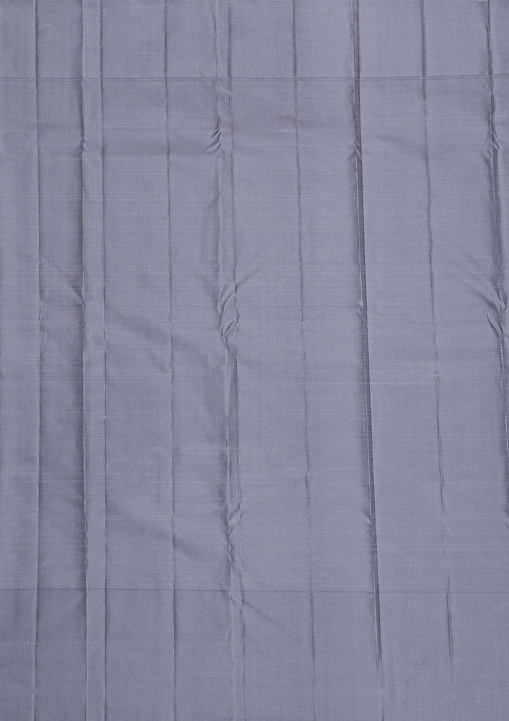 Lavender Silver Zariwork Pure Silk Saree-Koskii