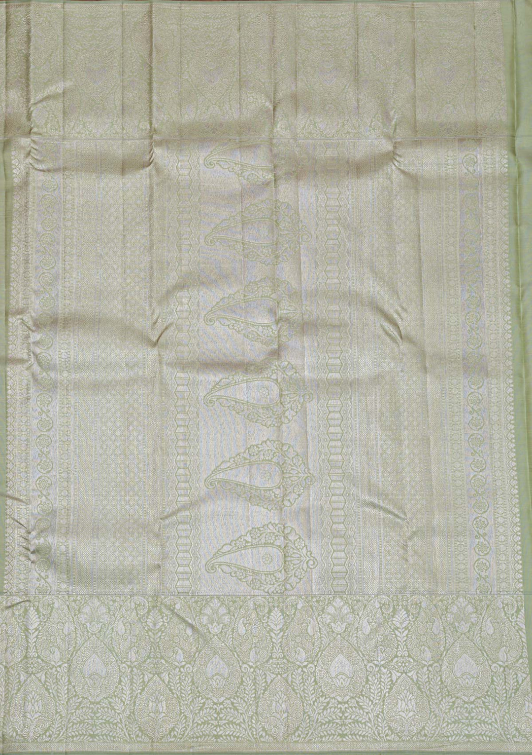 Lavender Silver Zariwork Pure Silk Saree-Koskii