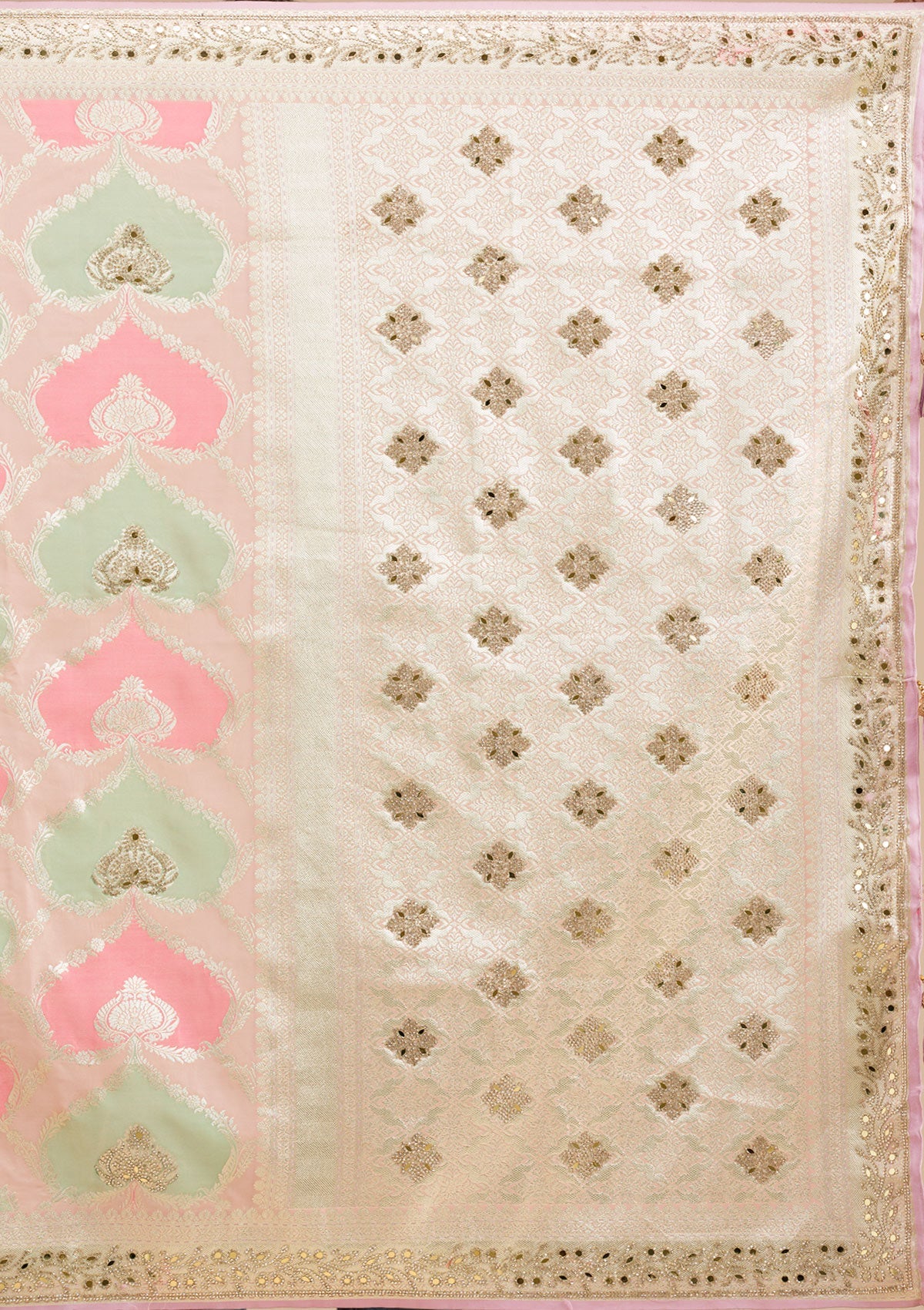 Lavender Stonework Banarasi Silk Saree-Koskii