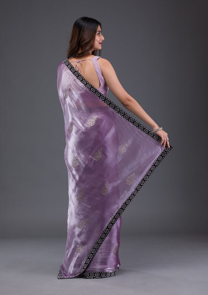 Peach Stonework Georgette Designer Saree-Koskii
