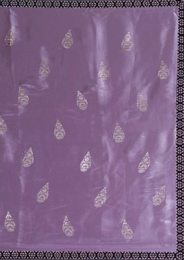 Purple Bandhani Satin Designer Saree-Koskii