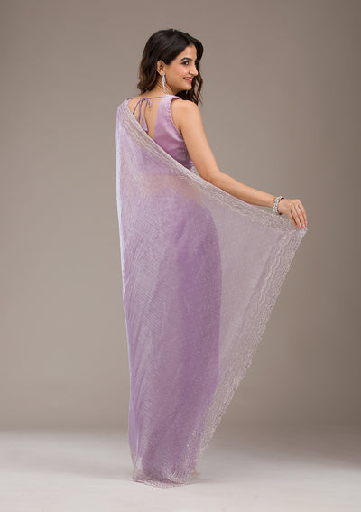 Lavender Stonework Chiffon Saree