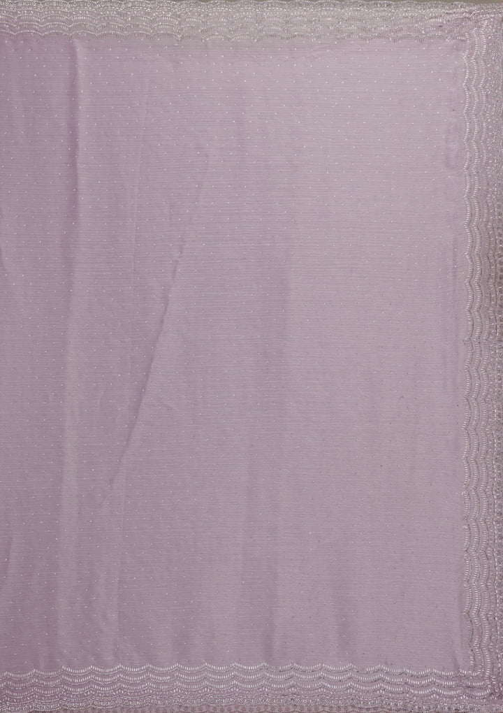 Lavender Stonework Chiffon Saree-Koskii
