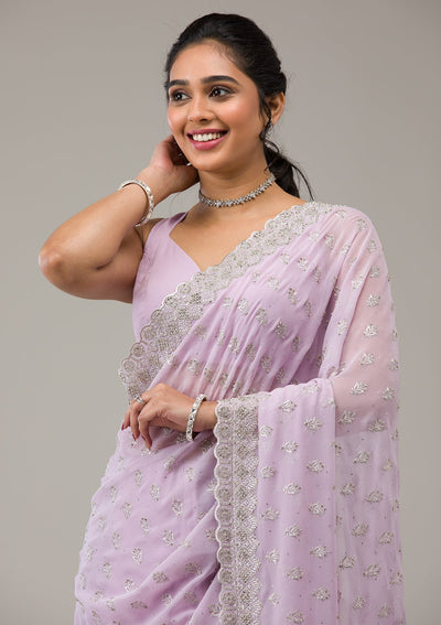 Lavender Stonework Georgette Saree-Koskii