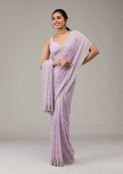 Lavender Stonework Georgette Saree-Koskii