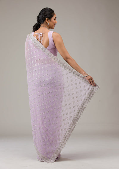 Lavender Stonework Georgette Saree-Koskii