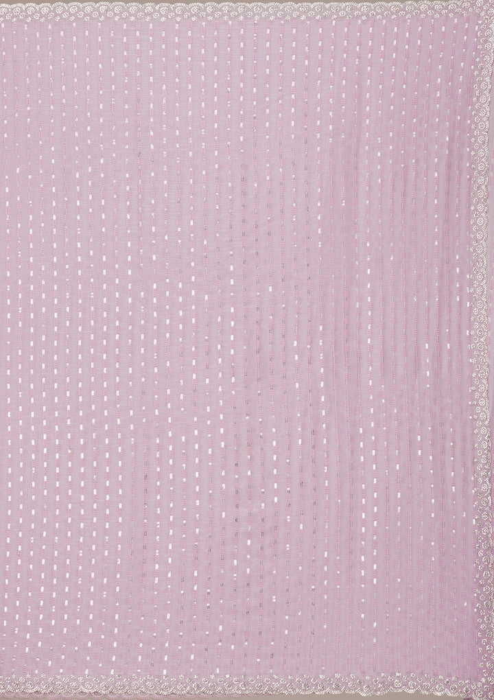 Lavender Stonework Georgette Saree