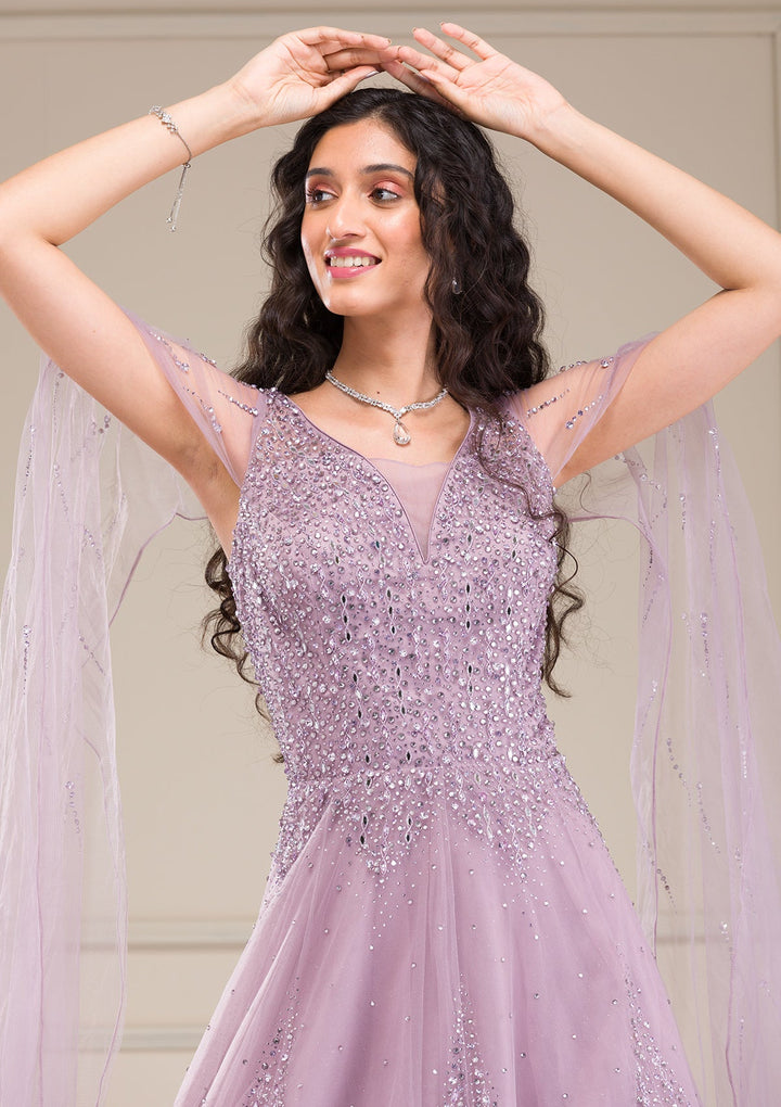 Lavender Stonework Net Gown-Koskii