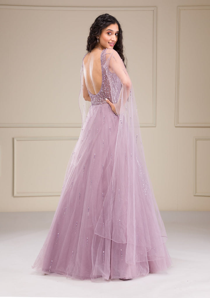 Lavender Stonework Net Gown-Koskii