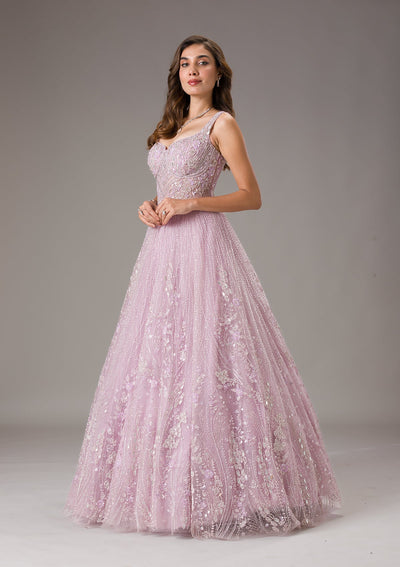 Lavender Stonework Net Gown-Koskii