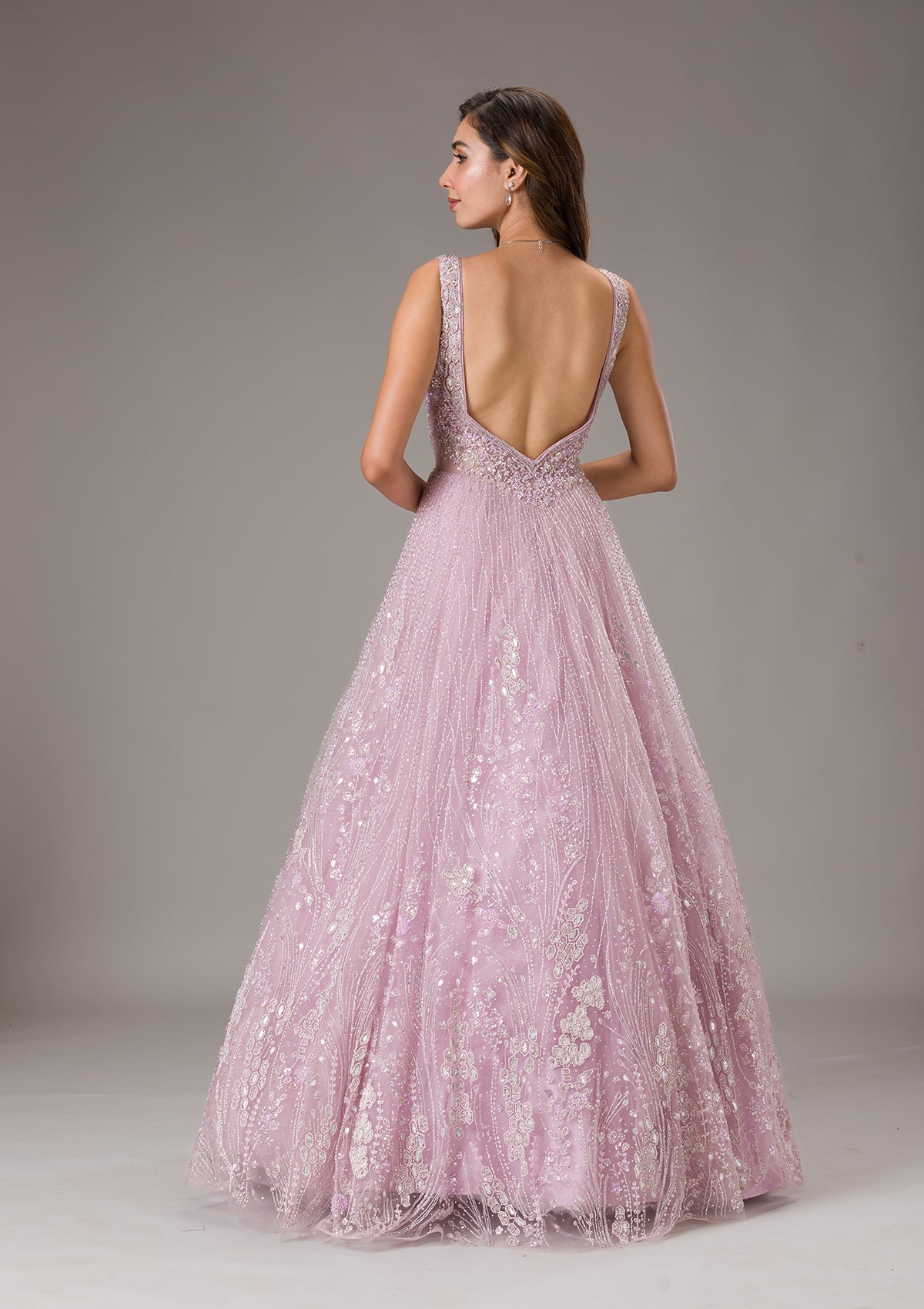 Lavender Stonework Net Gown-Koskii
