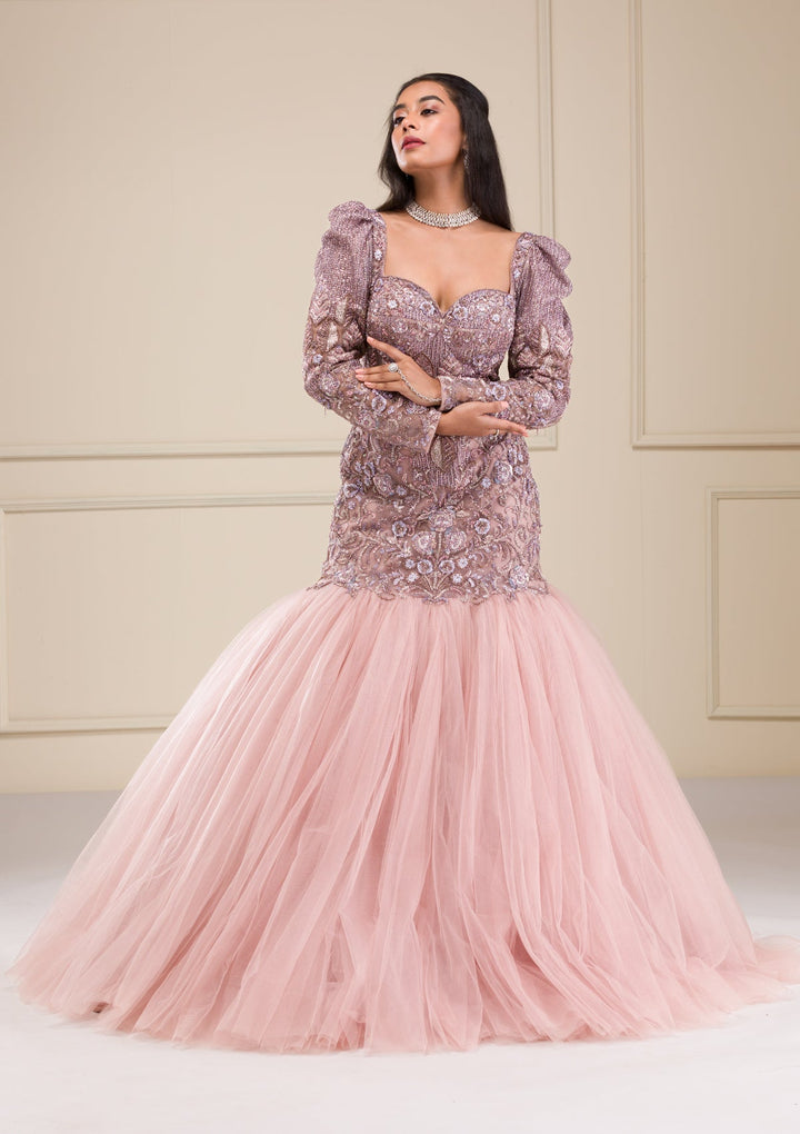 Lavender Stonework Net Gown-Koskii