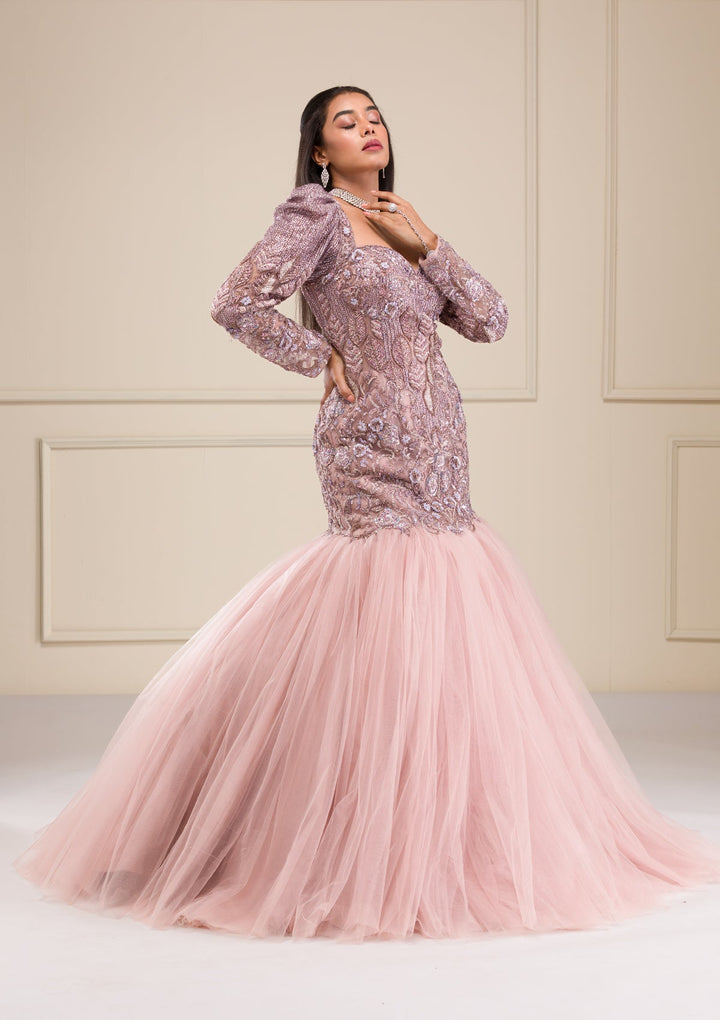 Lavender Stonework Net Gown-Koskii