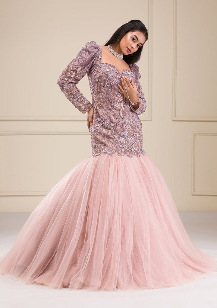 Lavender Stonework Net Gown-Koskii