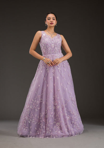 Lavender Stonework Net Gown-Koskii