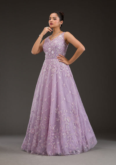 Lavender Stonework Net Gown-Koskii