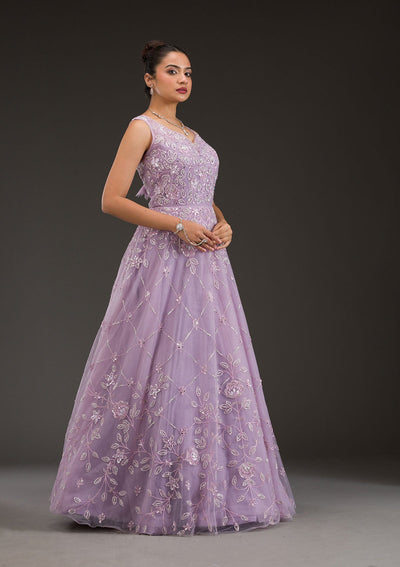 Lavender Stonework Net Gown-Koskii