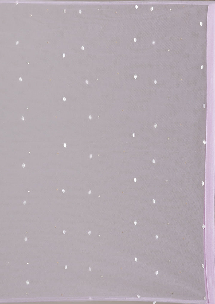Lavender Stonework Net Readymade Lehenga-Koskii