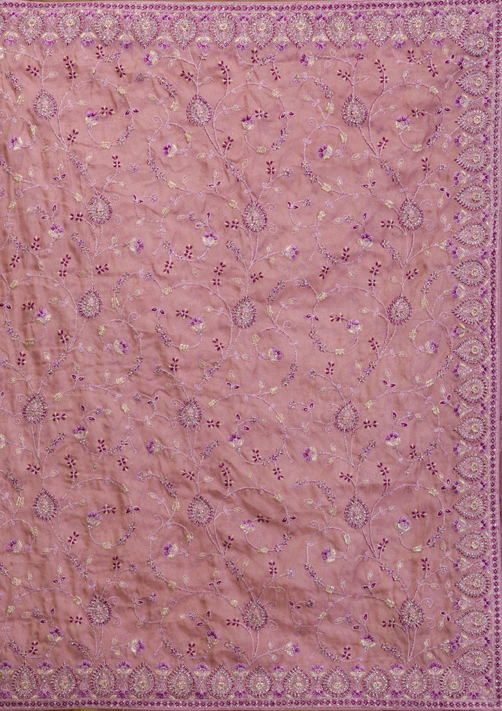 Lavender Stonework Net Saree-Koskii