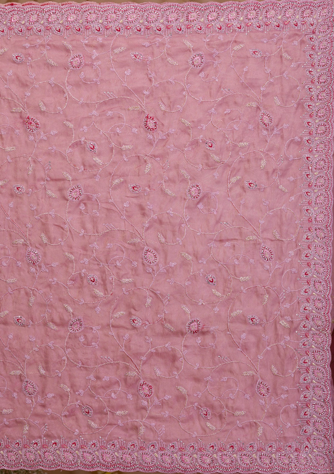 Lavender Stonework Net Saree-Koskii