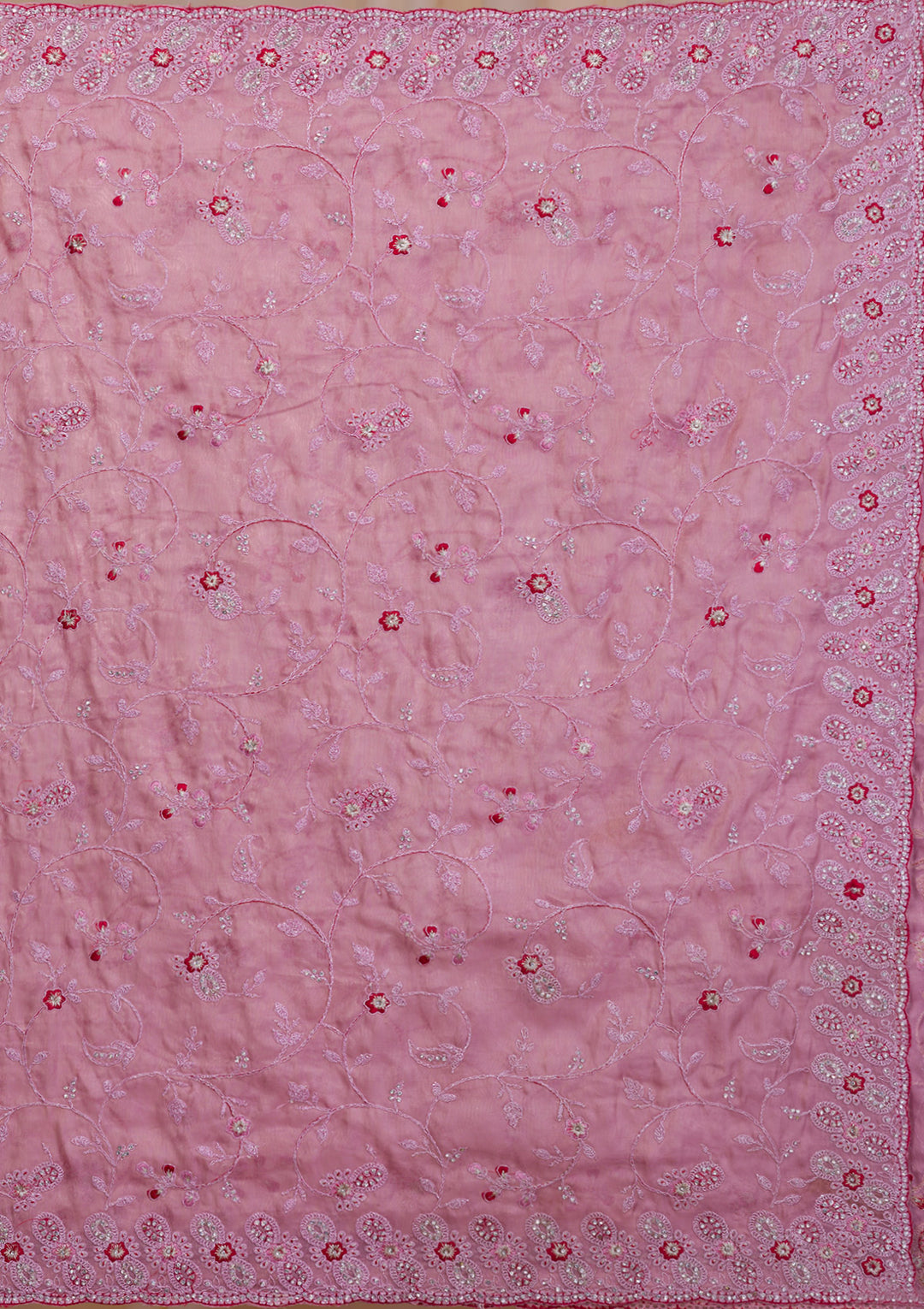 Lavender Stonework Net Saree-Koskii