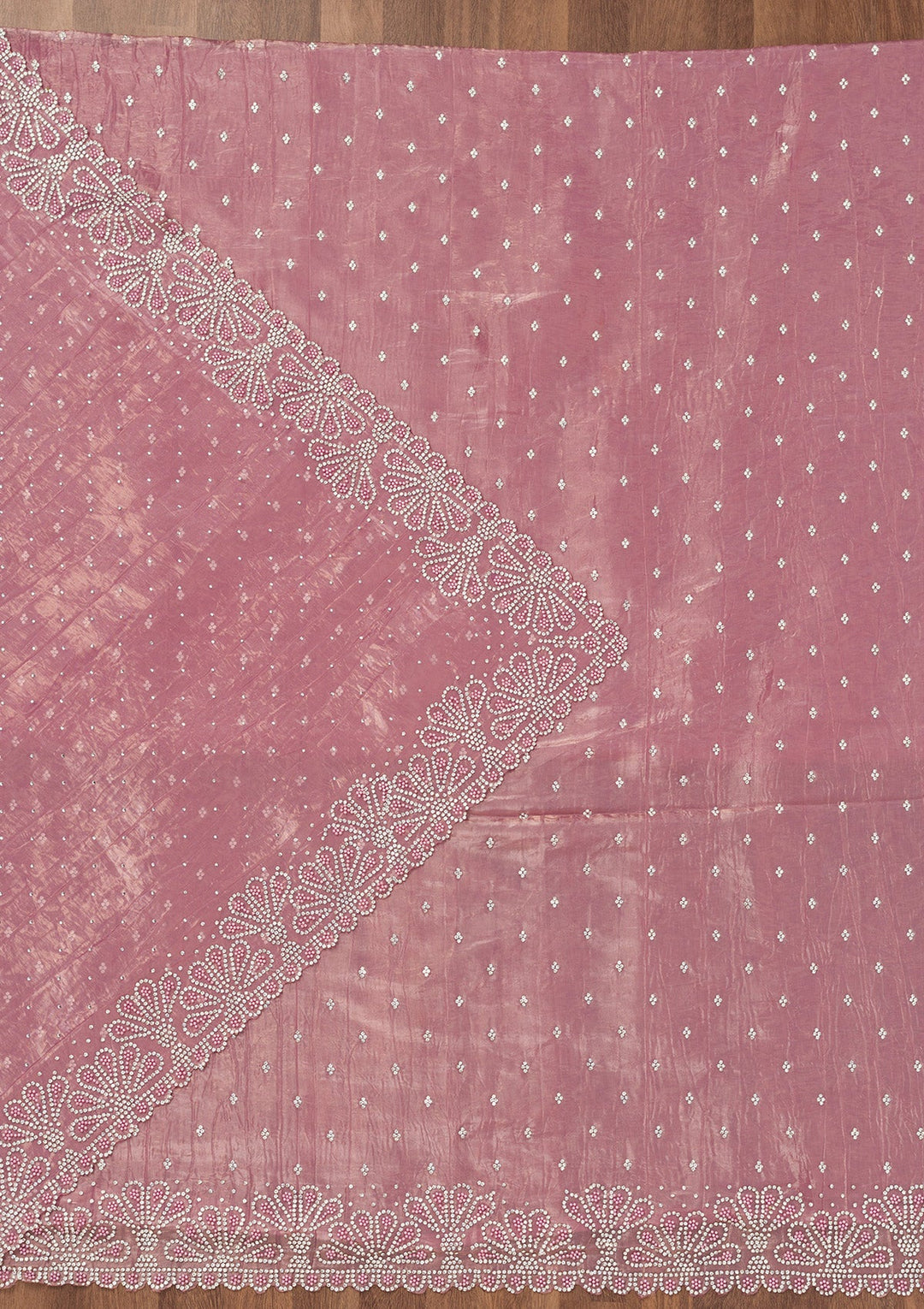 Lavender Stonework Organza Unstitched Salwar Suit-Koskii