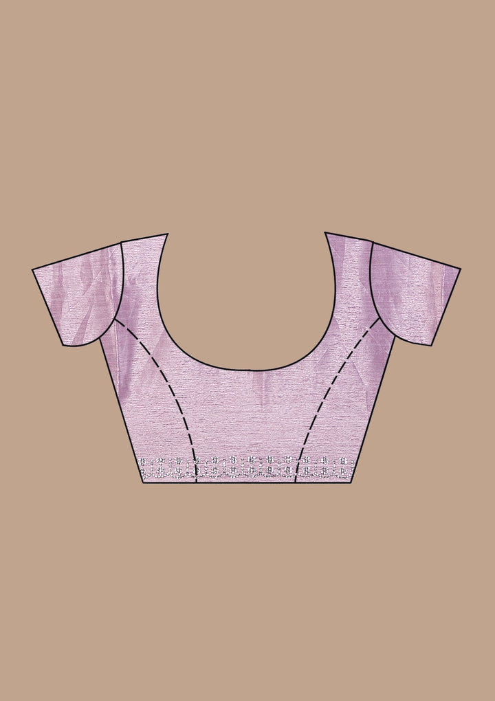 Lavender Stonework Semi Crepe Saree-Koskii